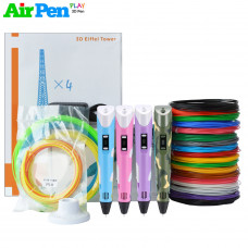 Pix 3D Air Pen 2S VIP, culoare ALBASTRU + Set filament PLA Eco (20 culori, 100 metri)